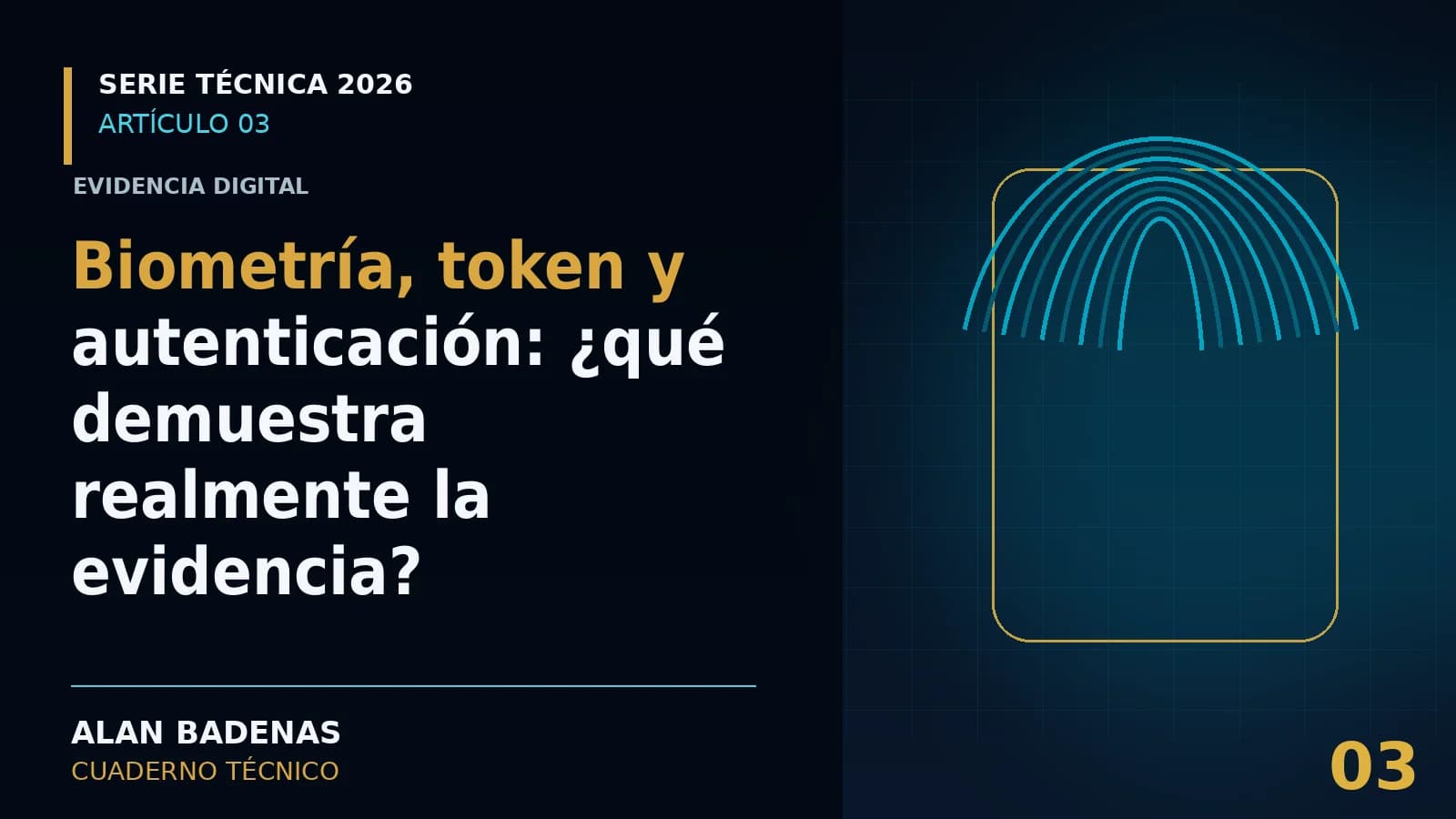 Portada del artículo sobre biometría, tokens y autenticación bancaria, con una huella sobre un dispositivo.