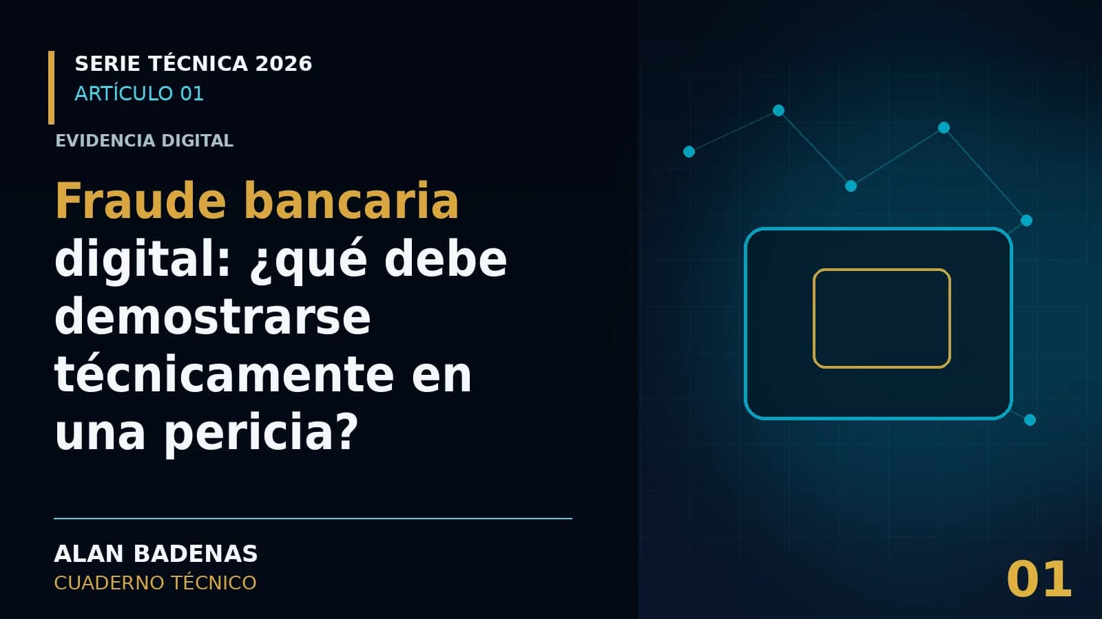 Portada del artículo sobre fraude bancario digital, con un dispositivo de autenticación.